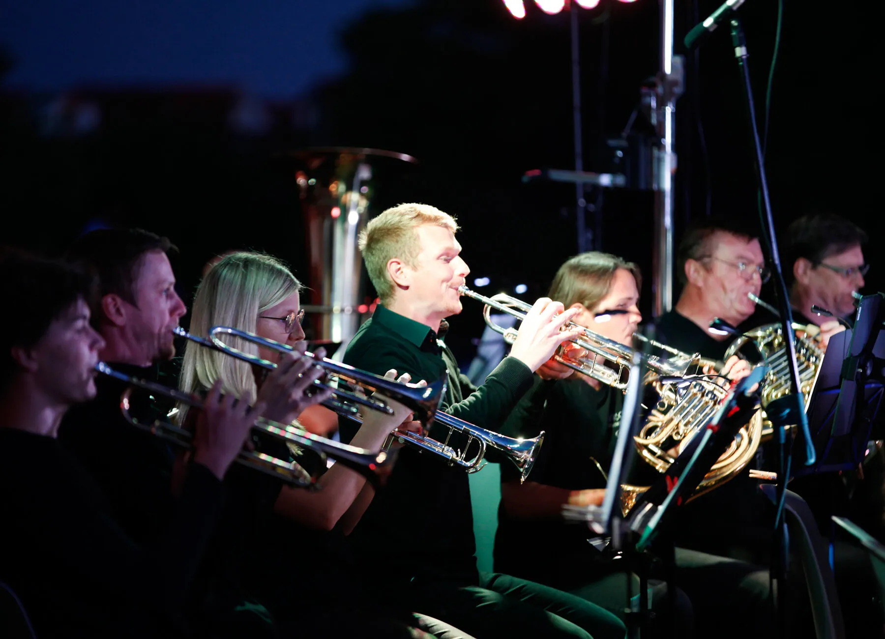 Blechbläser beim Sommernachtskonzert.